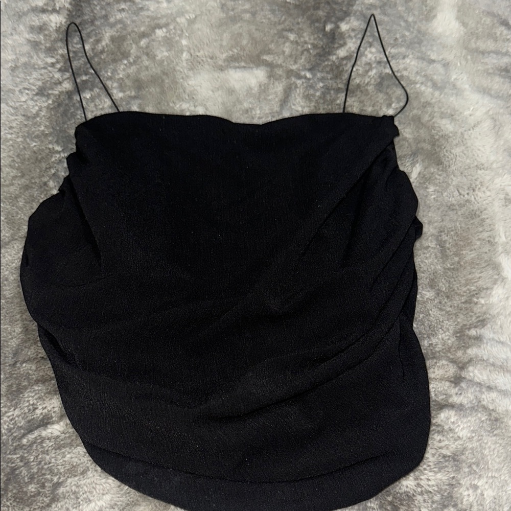 H&M Black Ruched Bustier Camisole